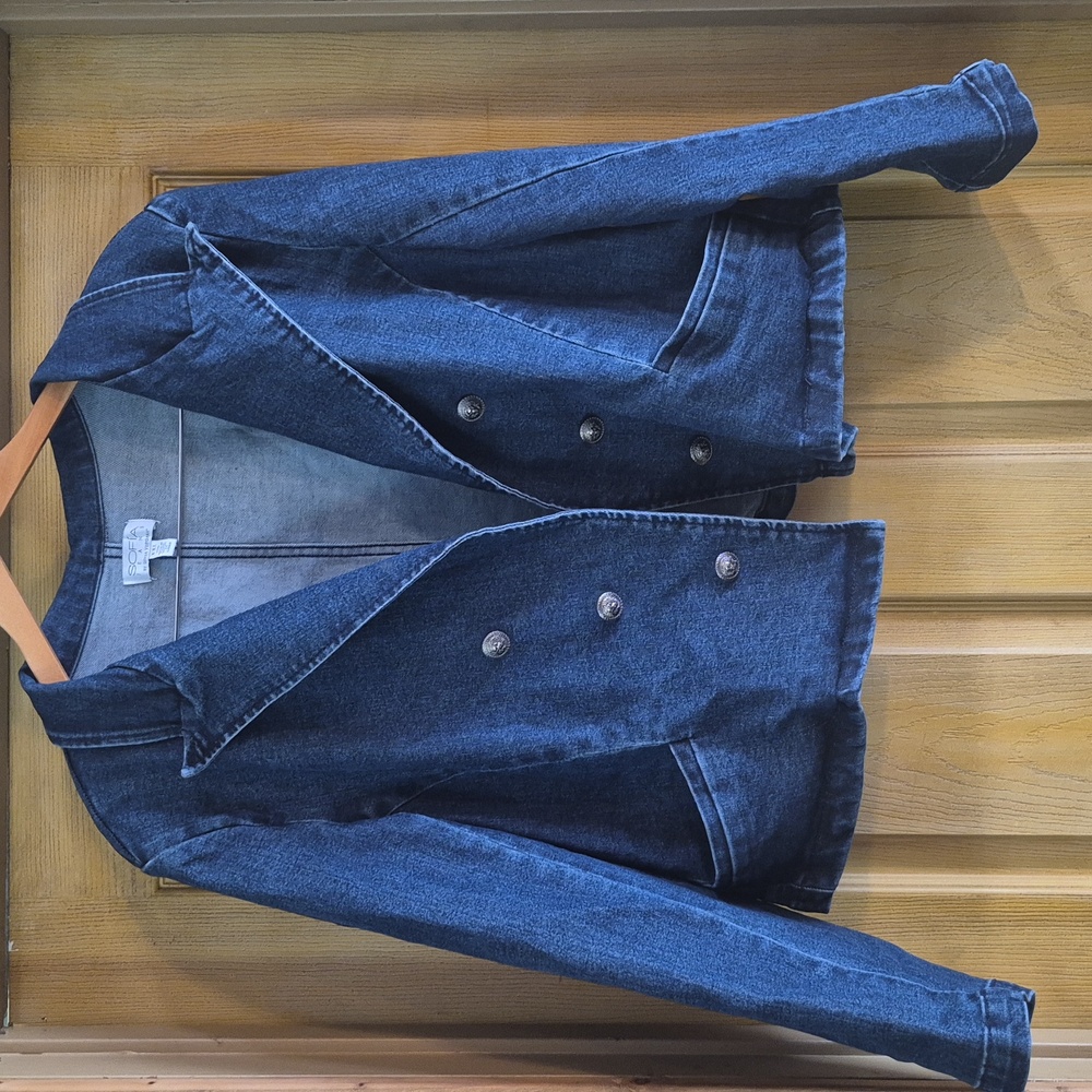 Sofia by Sofia Vergara Denim Jacket Collared Front Short Pockets XXL 20 Coastal